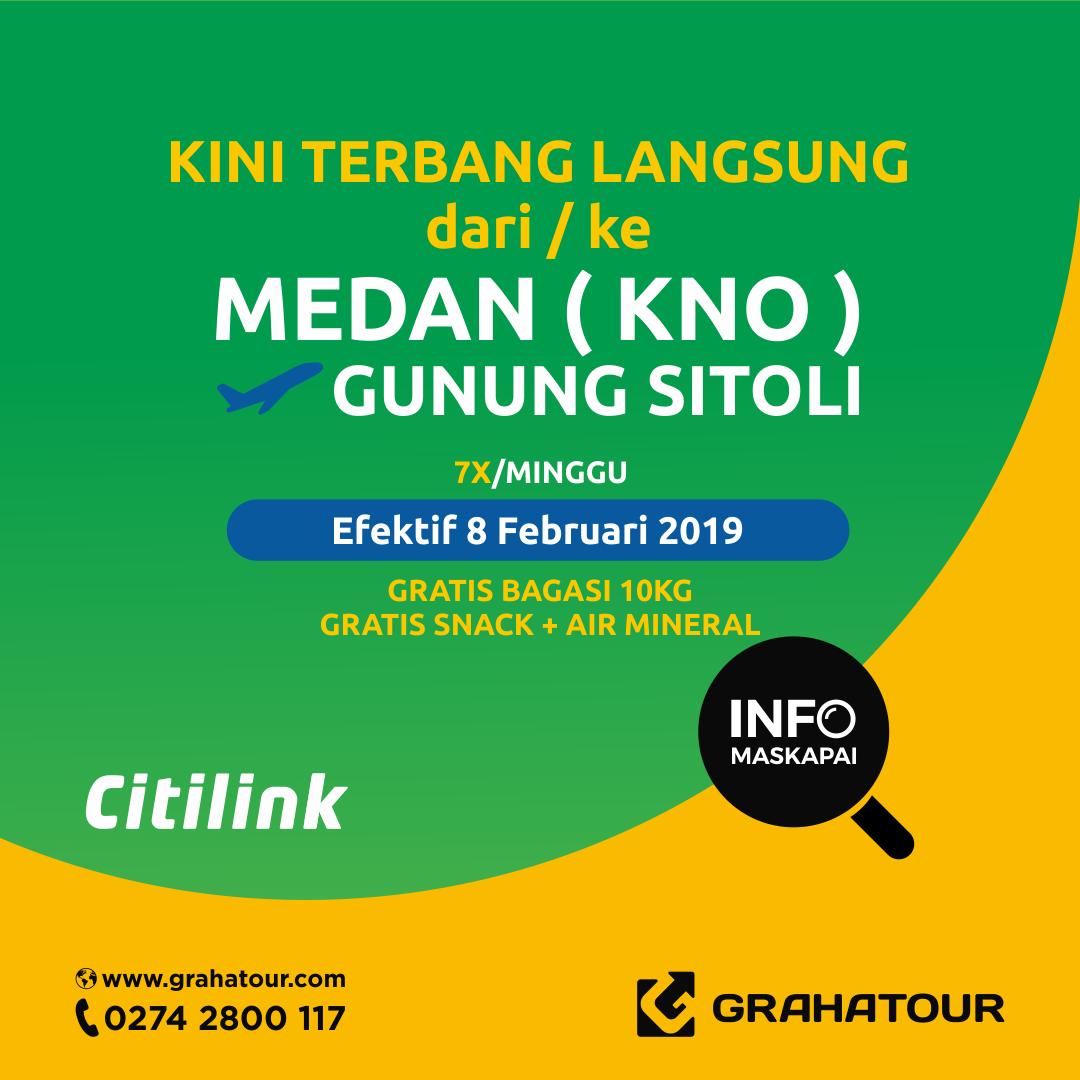 Yuk ! Cek rute baru <a href="/Citilink/">Citilink Indonesia</a> 

Tunggu apa lagi ?
Booking tiket kamu sekarang juga hanya di grahatour.com  yang pastinya mudah dan pasti murah. 😊

#medan #gunungsitoli #rutebarucitilink #infomaskapai #tiketpromo #tiketpesawatpromo #tiketmurah #tiketpesawatmurah