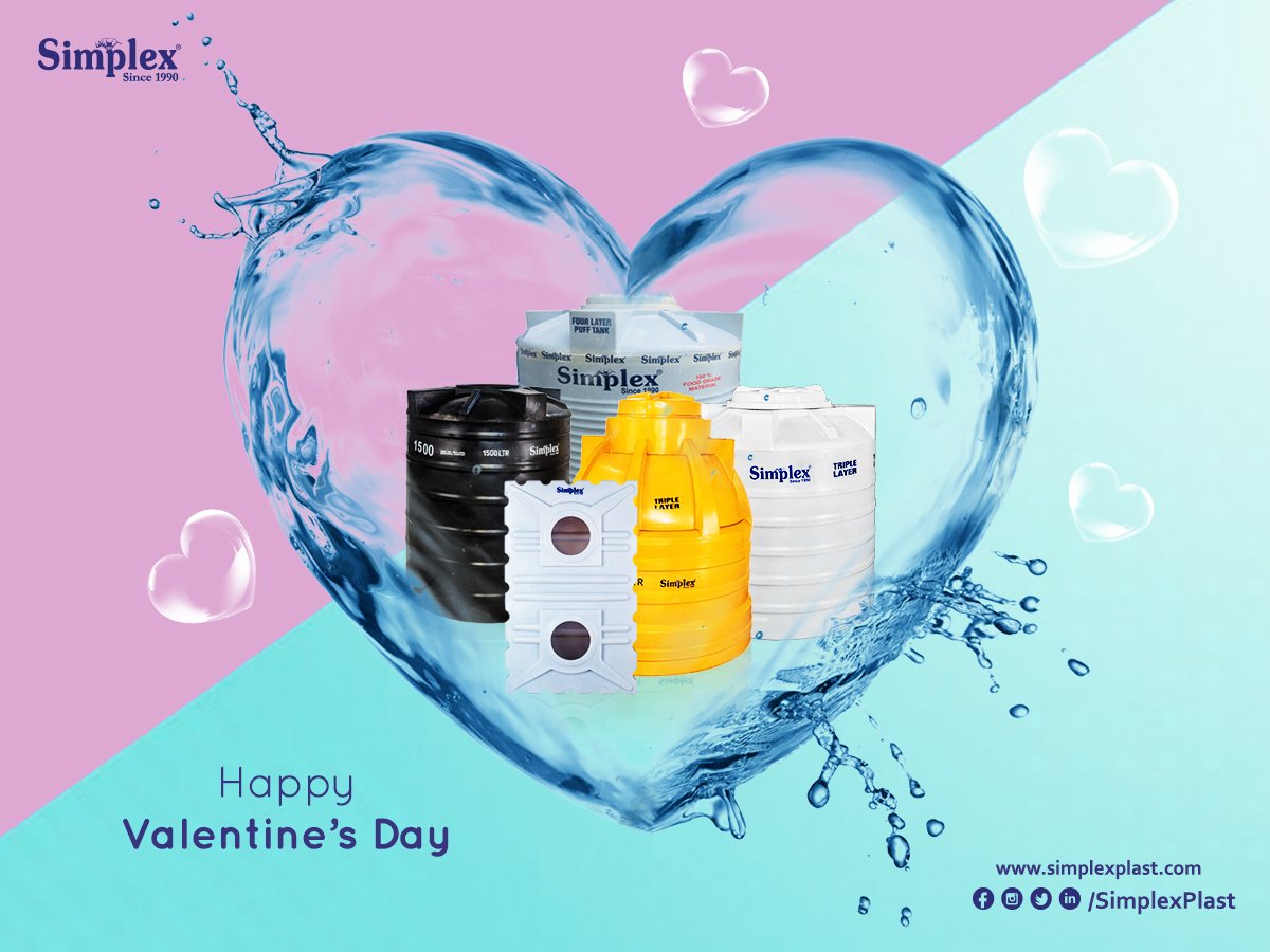 simplexplast's tweet photo. Water loves Simplex Tanks and so will you!
Happy Valentine's Day!
#SimplexPlast #SimplexWaterTanks #SimplexTanks #ValentinesDay #Love #Water #StorageTanks #WaterTank #LoftTank #WaterStorage #Vasai #Mumbai #Thane #Kalyan #Nashik #Virar #Andheri #Gujrat #Features #tanks #Bharuch https://t.co/gxsVC1BXhA