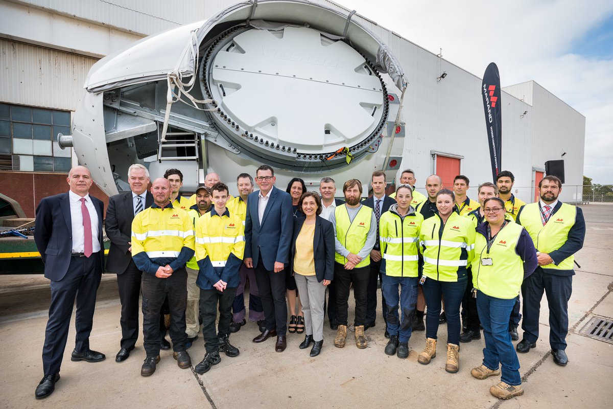 LilyDAmbrosioMP's tweet photo. Wind turbine manufacturing will be returning to Aus after a decade away - in a new home at the former Ford factory in Geelong

We’ve always said renewable energy is  

✅Good for the environment
✅Good for the economy
and now it’s also 
✅Good for Geelong jobs
#springst #VRET https://t.co/x7bPEvKRof