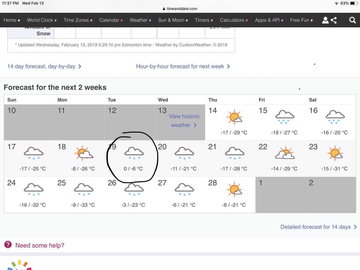 umbracat's tweet image. Finally nice forecast just beyond 5 days @rickmercer was right!
 RMR: Seven Day Forecast youtu.be/wkDvqQKGgDA
#PolarVotex2019 #yegwx #enoughwinter