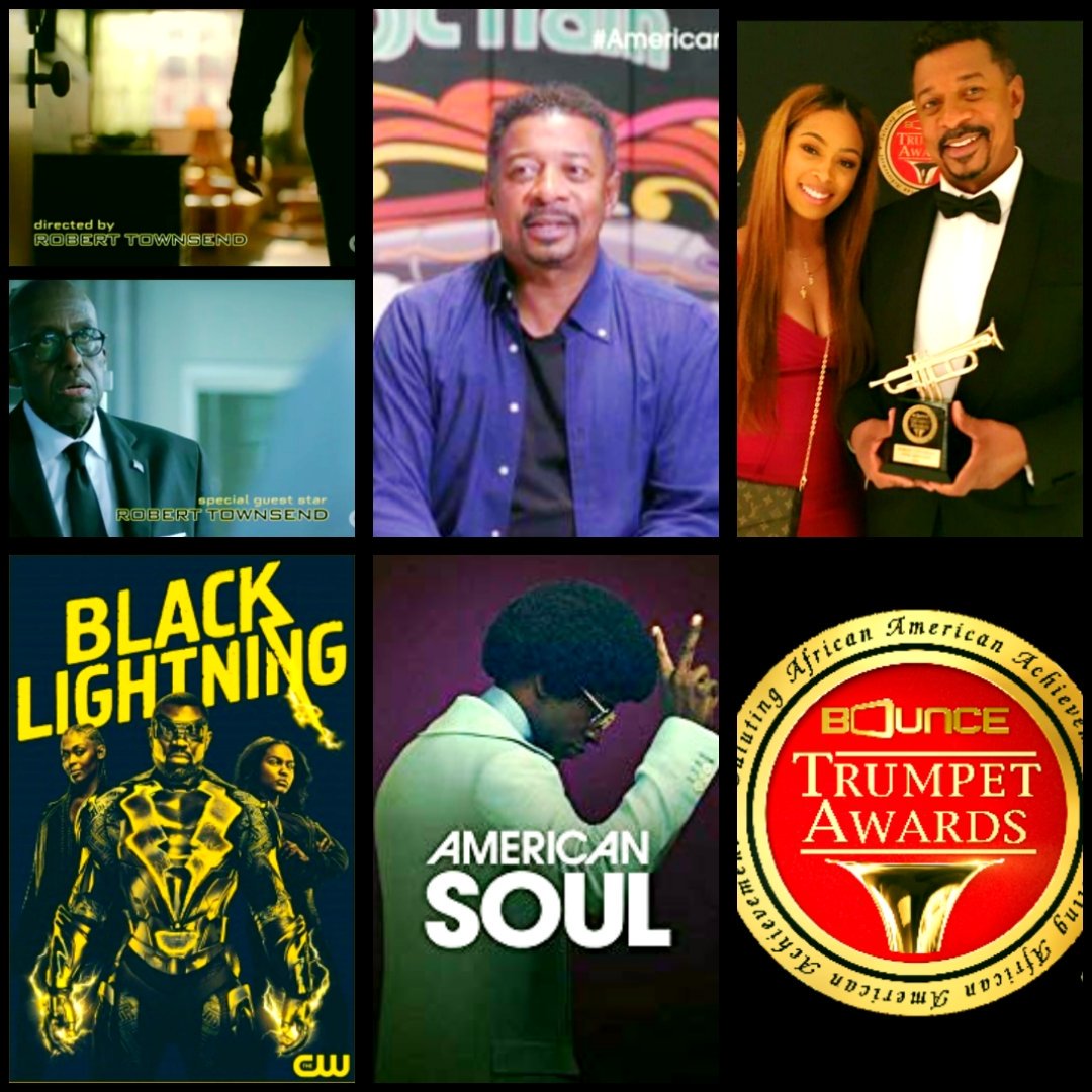 Someone's been busy...and that's just this week. Oh but wait, there's more! Tune in to The Trumpet Awards this Sunday the 17th and watch this living legend recieve a tremendous honor, on Bounce TV 9pm E.T. #roberttownsend #blacklightning #americansoul @Robert_Townsend 🙏🏽🙏🏽🙌🏽🙌🏽