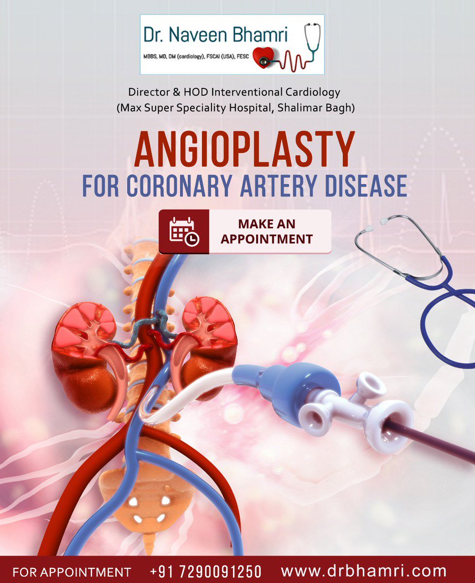 Angioplasty
For Coronary Artery Disease... 
Make an Appointment...!!!
Call : +91-7290091250👨‍⚕️🎗
Visit: drbhamri.com 🎗
#cardiology #heart #heartattack #bestcardiology #interventional #cardiologist #coronarAngiography #cardiologyconferences #cardiachealth #HeartHealth