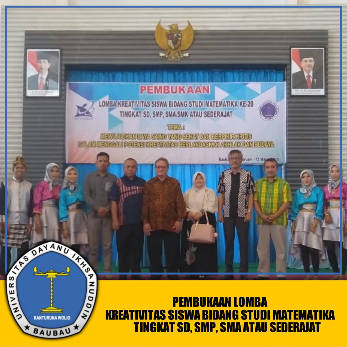 unidayan_'s tweet photo. PEMBUKAAN LOMBA MATEMATIKA
.
Kamis 14/02/19 Fakultas Ilmu Pendidikan (FKIP) program studi matematika, mengadakan lomba kreativitas siswa bidang studi matematika ke-20 tingkat Sd, smp, sma atau sederajat tingkat kota
#Baubau
#Unidayan
#UnidayanUnggul
#Unuversitas
#indonesia https://t.co/CRUoWkG050