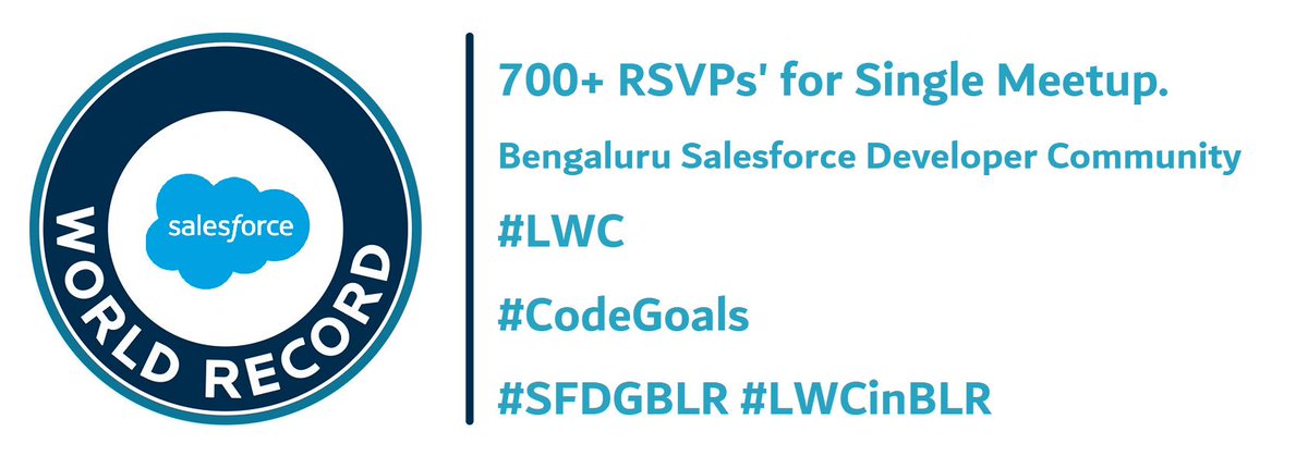 iKishorebt's tweet image. YES ! This time we broke our own record !!!
Official 700+ RSVP&apos;s at the moment from @sfdgblr  
 Thanks for all the support you have given us guys. We will make sure to provide awesome contents in future too. Loads of love @sfdgblr Community

From, 
Team SFDG 😍

@Benioff