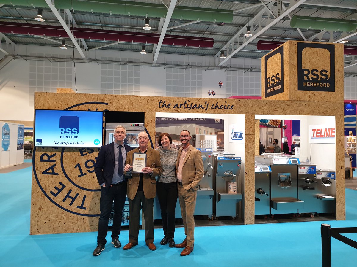 RSSHereford's tweet image. We’re thrilled to have won “Best Medium Stand” at the #Icecreamexpo !!  Sadly, it’s our last day today but we’ll be here from 10am to 3pm.  #pasteurisers #batchfreezers #displaycabinets #blastfreezers #pozzetti ⁦@icecreamUK⁩ . Hope to see you!