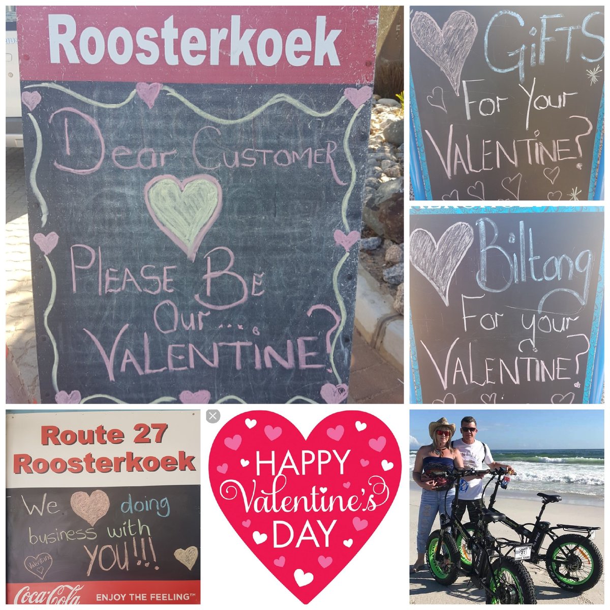 Happy Valentines day ❤❤❤ Stand a chance to win a romantic ebike beach ride for 2 for every R200 spent at any of our shops today! Route 27 Roosterkoek, Route 27 Biltong, Route 27 Gifts &amp; Clothing 💝💝💝