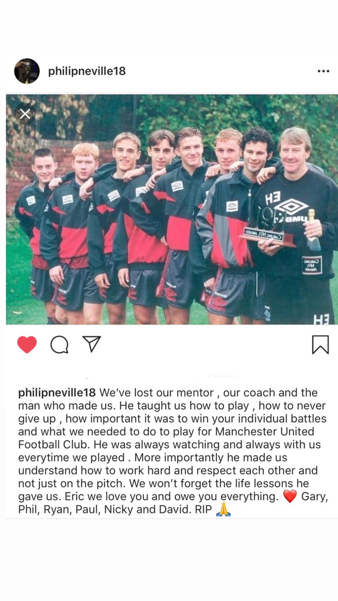 dipsMUFC's tweet image. Phil Neville’s post.... lovely words 😢 #RIPEric #MUFC