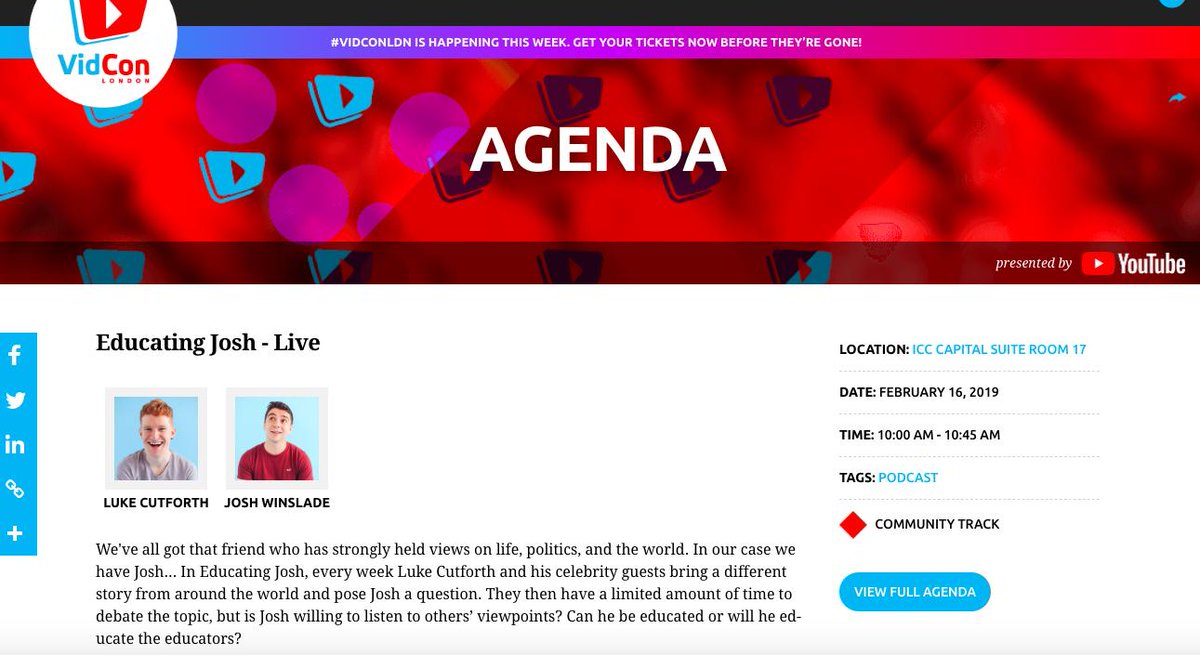 EducatingJosh's tweet image. Excited about this! Our first episode of the year and it's a live one! 🤯😝

Don't miss us recording a live episode of #EducatingJosh at #VidConLondon. Last time we did a live recording at SitC, every seat was full, so be sure to get down early 🎙️

Sat Feb 16th, 10AM, ICC Room 17