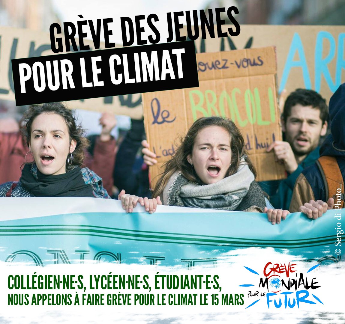 I GRÈVE POUR LE CLIMAT I
10 jeunes venant de 10 villes différentes répondent à l’initiative de Greta Thunberg et lancent un appel à la grève pour le  #climat le15 mars ! 💪

▶️Lire et signer l'appel : alternatiba.eu/2019/02/greve-…

#SchoolStrike4Climate #ClimateStrike #FridaysForFuture