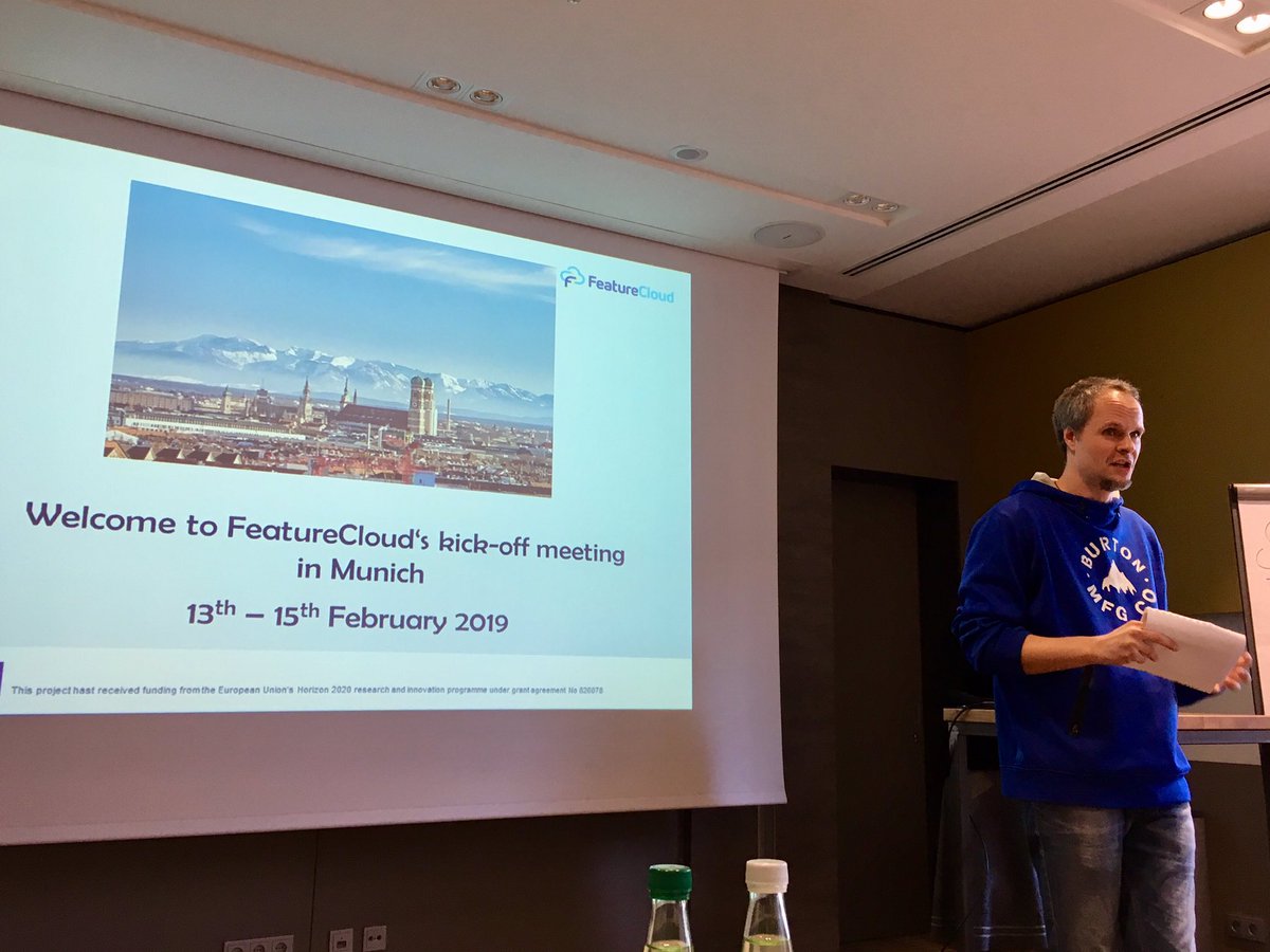 Feature_Cloud's tweet photo. Good Morning, Europe, from Munich, Germany! We are very excited about having all the brains behind @Feature_Cloud at the project’s Kick-off Meeting! #AI #CloudCommunication #SecureMedicalData https://t.co/3h96GlOqta