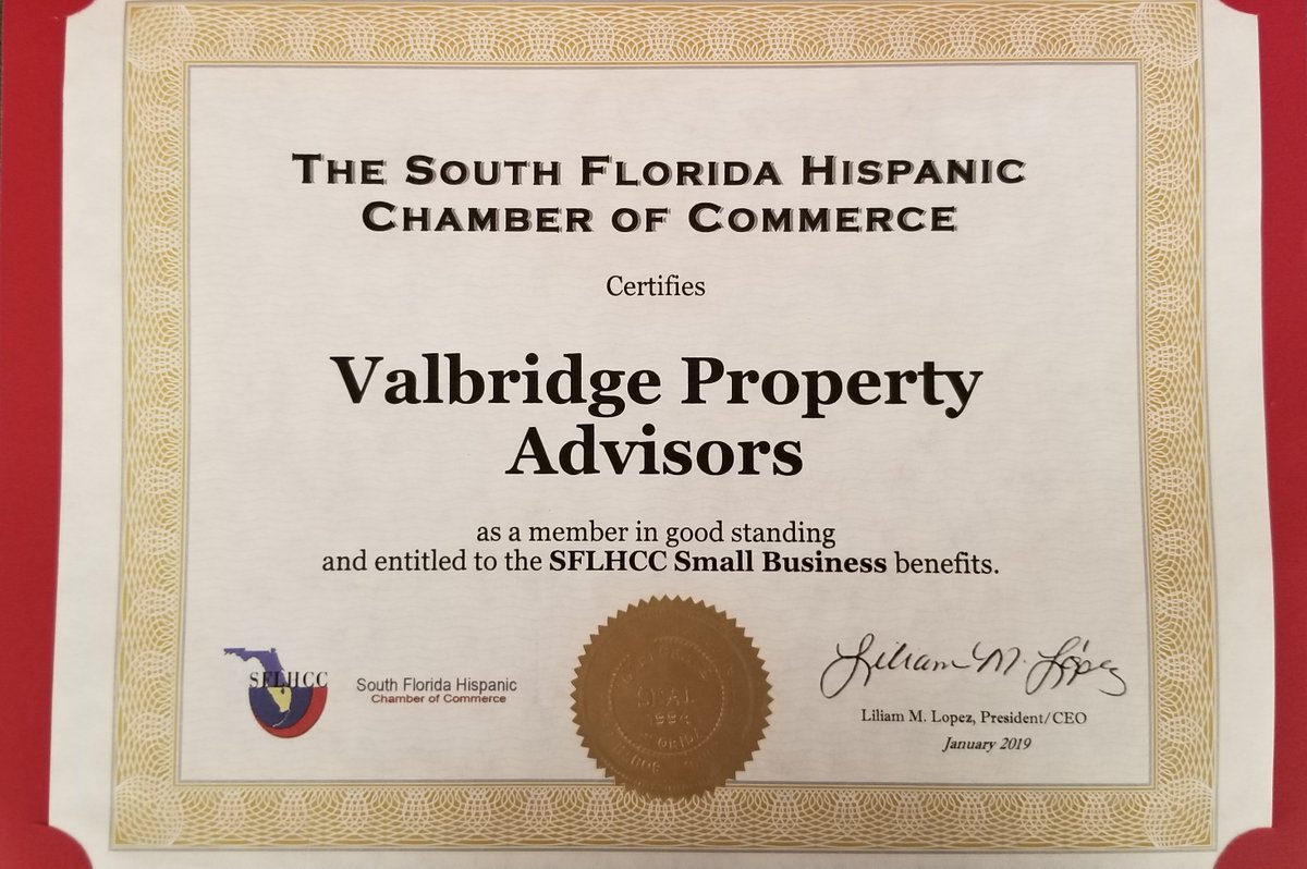 ValbridgeF's tweet image. We are so excited about our recent certification with the South Florida Hispanic Chamber of Commerce-SFLHCC. Thank you, Liliam Lopez, for the opportunity. (305) 639-8029 #VPA #PropertyAdvisors #NaplesAppraiser, #MiamiAppraiser