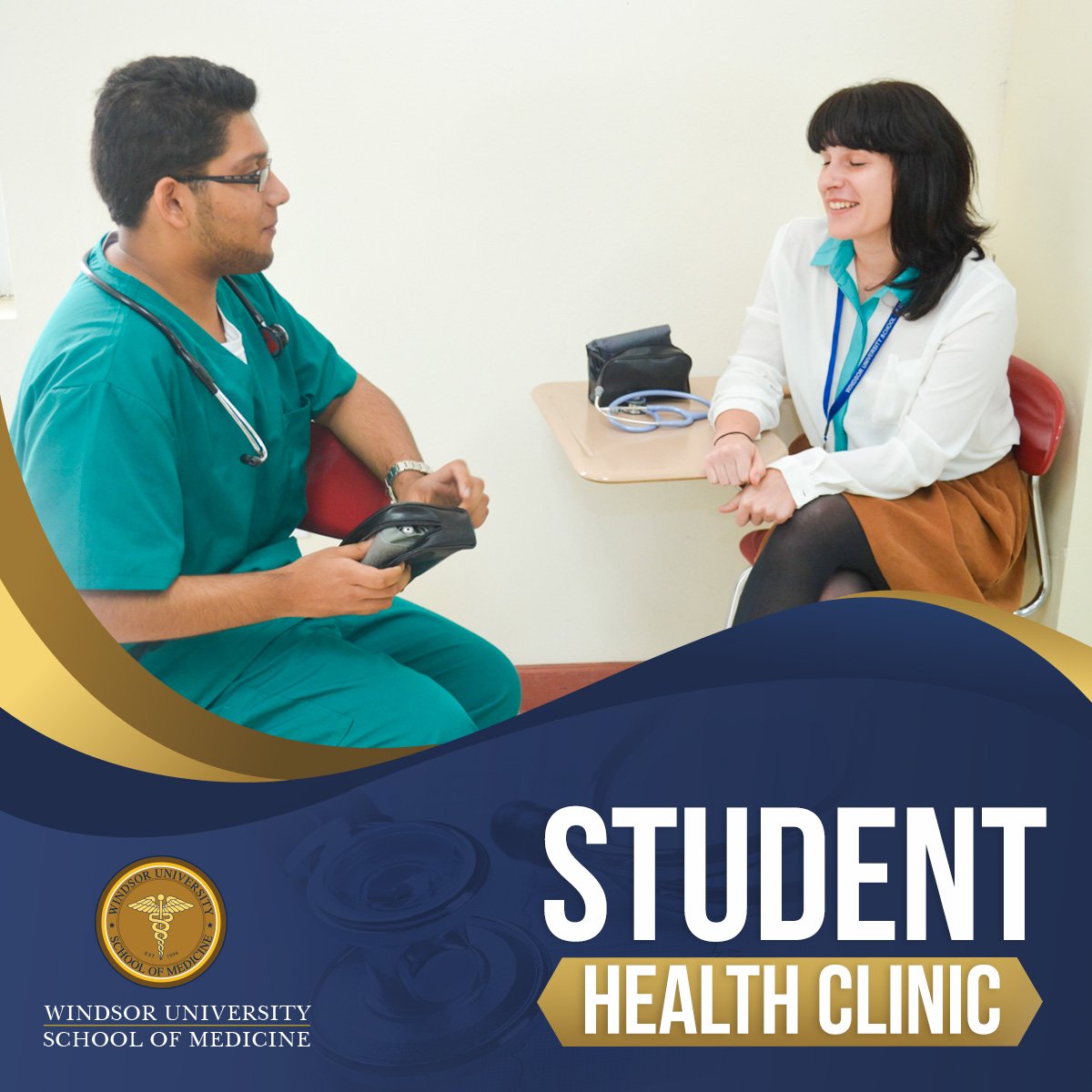 WUSOM's tweet photo. The Student Health Clinic supports the successful academic careers of Windsor students by providing access to quality health services and promoting positive health outcomes.

#HealthClinic #StudentsforHealth #Community #HealthServices #Studentlife #SFH #WUSOM #SaintKitts #WIndsor https://t.co/XN4UaJJp77