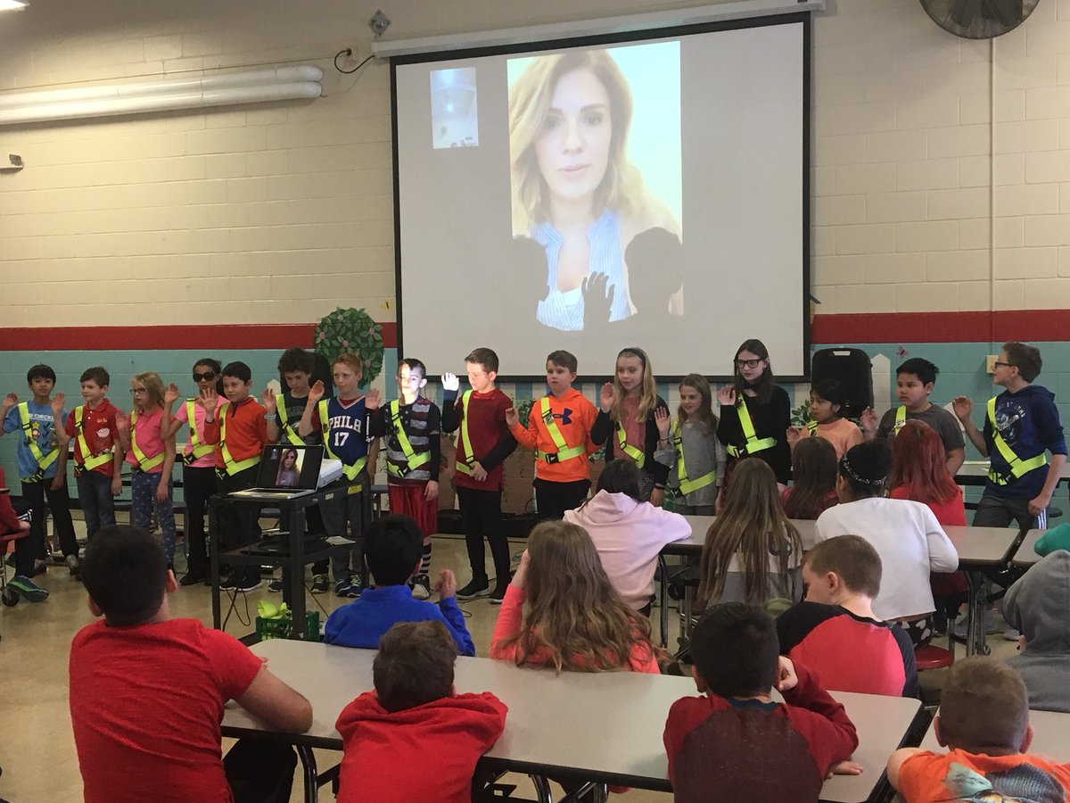 Andreea from Triple A swears in our new fourth grade Barley Sheaf Safety Patrols!  #BarleySheafers #FRSD