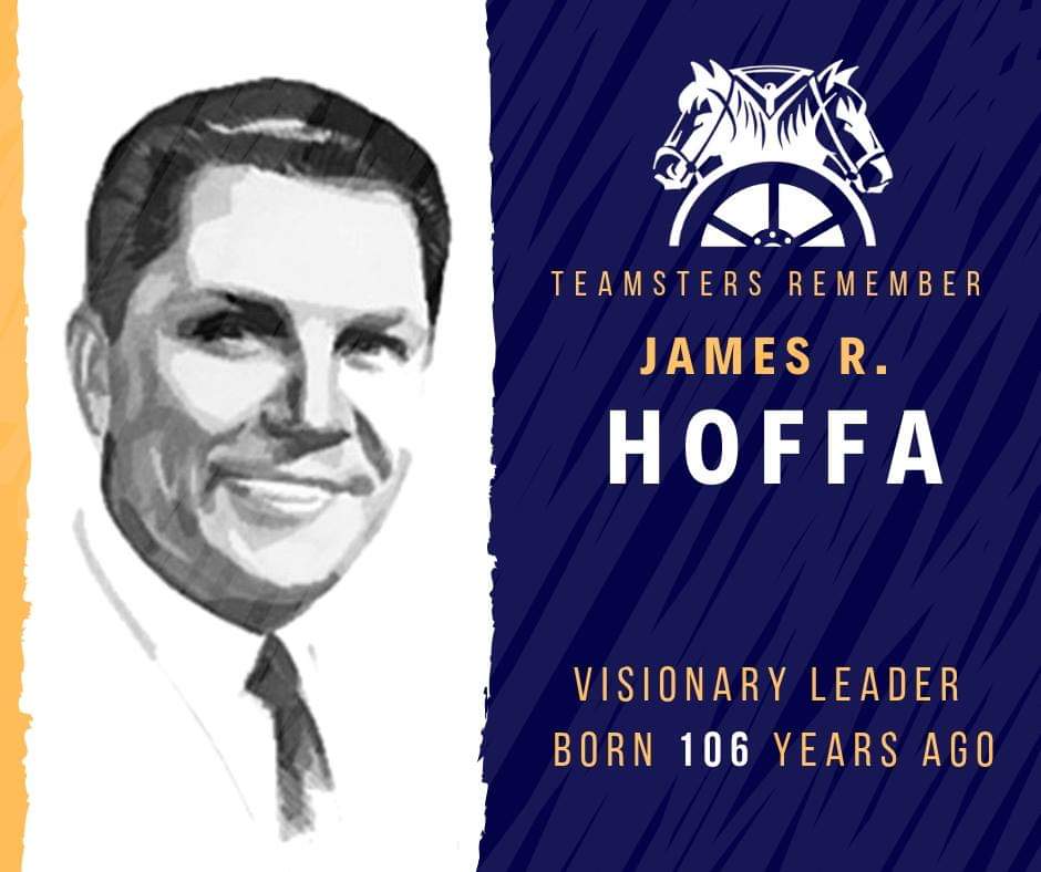 Today, we remember the life of the #Teamsters Union’s General President Emeritus, James R. Hoffa, born 106 years ago today: http://teamster.org/node/106877
#1u