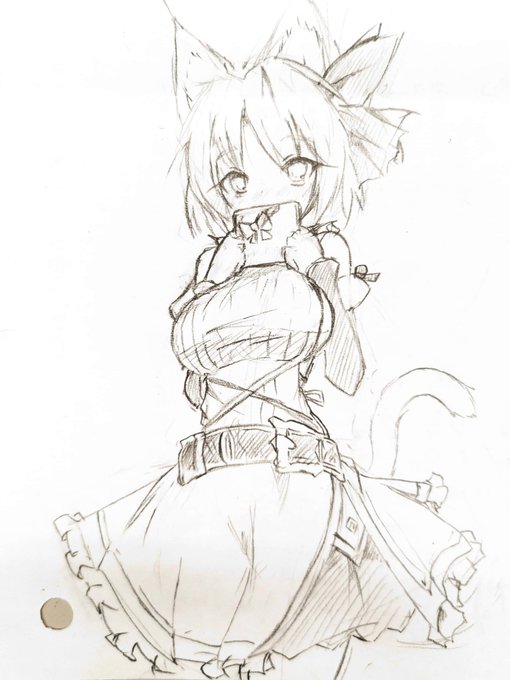 ノート端落書きで育ったからアナログだと小さくないと描けないやつ 