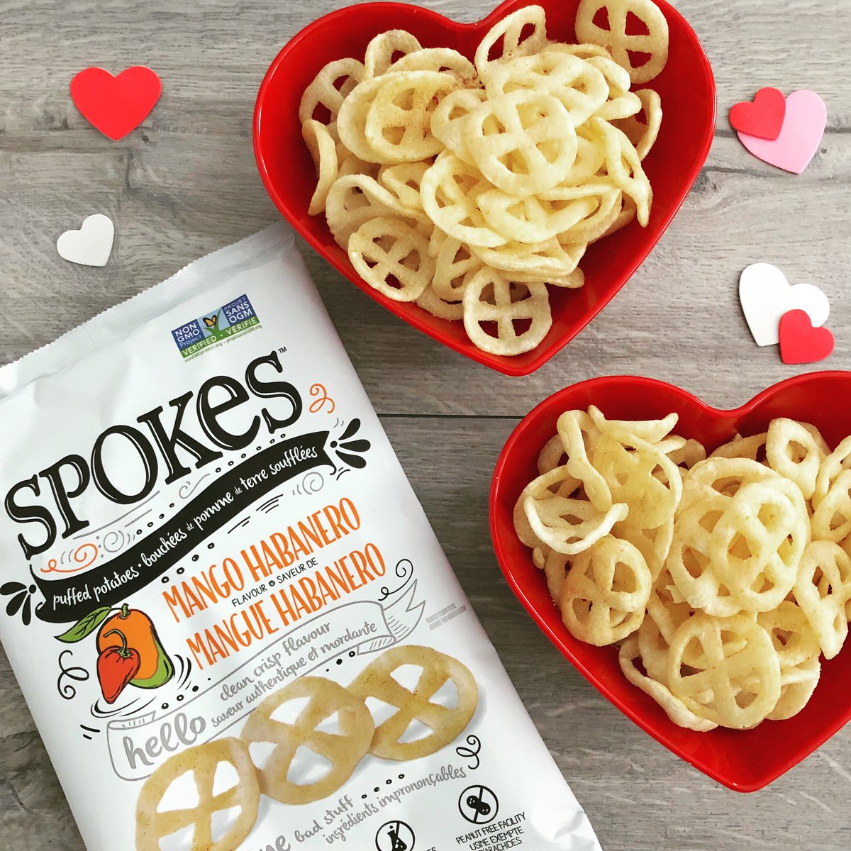 Hey SPOKES lovers! #HappyValentinesDay ❤️ Whether you have a #valentine , a #galentine , or just practicing some self-care today, SPOKES are a no-compromise snack everyone can love, and we’re always there for you! 😘 Try our Mango Habanero flavor for a tasty, sweet ‘n spicy fix!