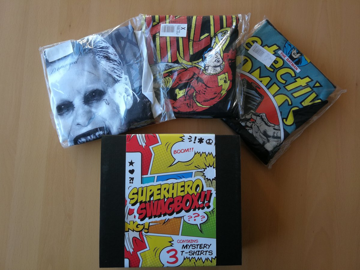 loudshopcom's tweet photo. Our DC Comics swagboxes are currently more than 1/3 off their normal price! Containing 3 different T-shirt designs of #dccomics Superheroes/Villains, this box is a steal at just £13 from the link:

https://t.co/FzIg5Ae4fH https://t.co/JJSehjxjtY