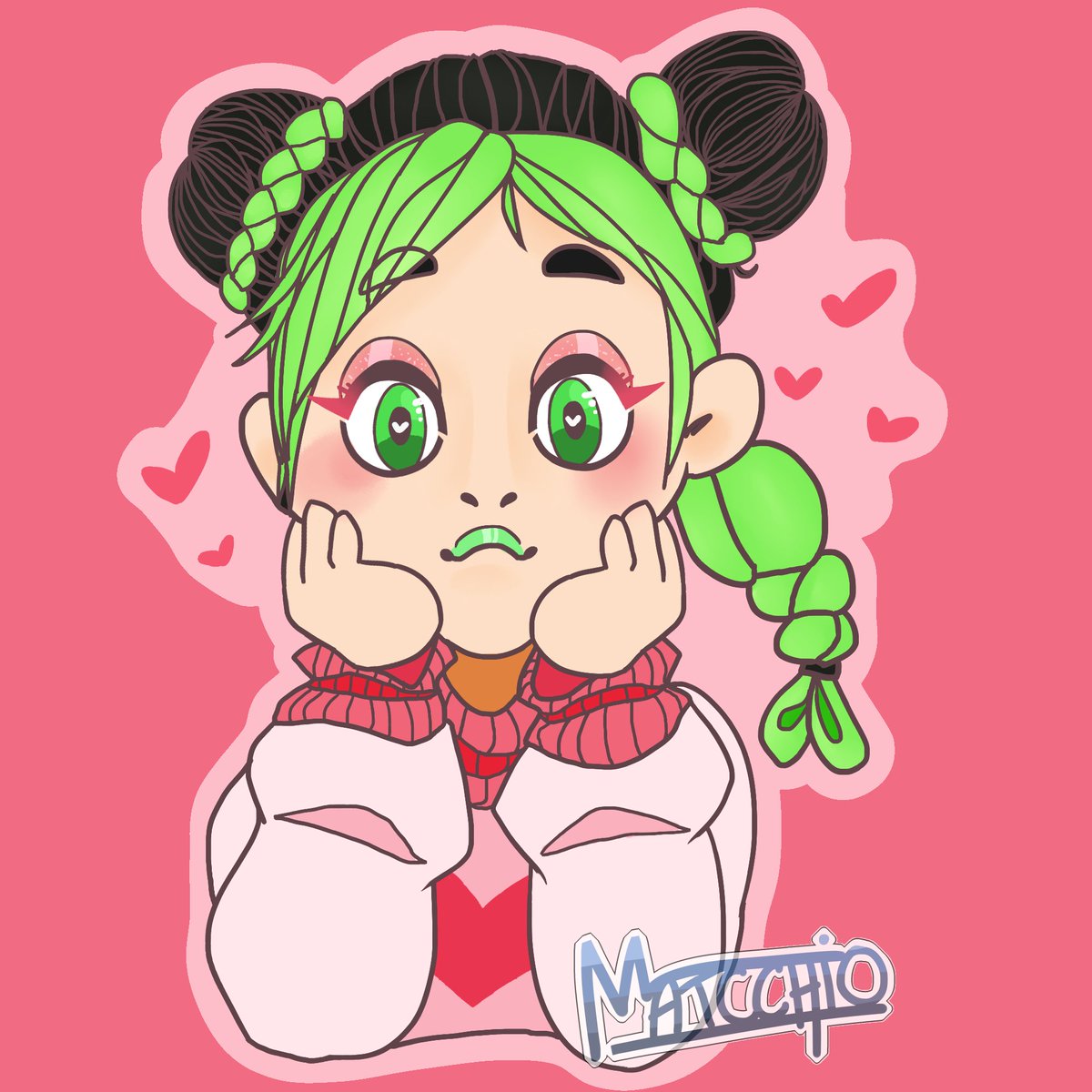 matcchio's tweet photo. VALENTINE JOJO STUFF PART 1

#jjba #jojo #jolyne #kujoh #fanart #sticker #art #painttoolsai #pink #green #yellow #orange #valentineday #love #life https://t.co/3p5je2YemL