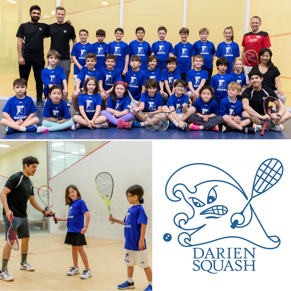 DarienAF's tweet photo. Darien residents in Kindergarten-6th grade are invited to join the Darien Youth Squash Program this spring, March 11-June 7 | Two 1-hour sessions a week | 5:1 coach player ratio | Learn more and register online at https://t.co/Q42TciAExF (limited spots) https://t.co/IjzIKihzlB