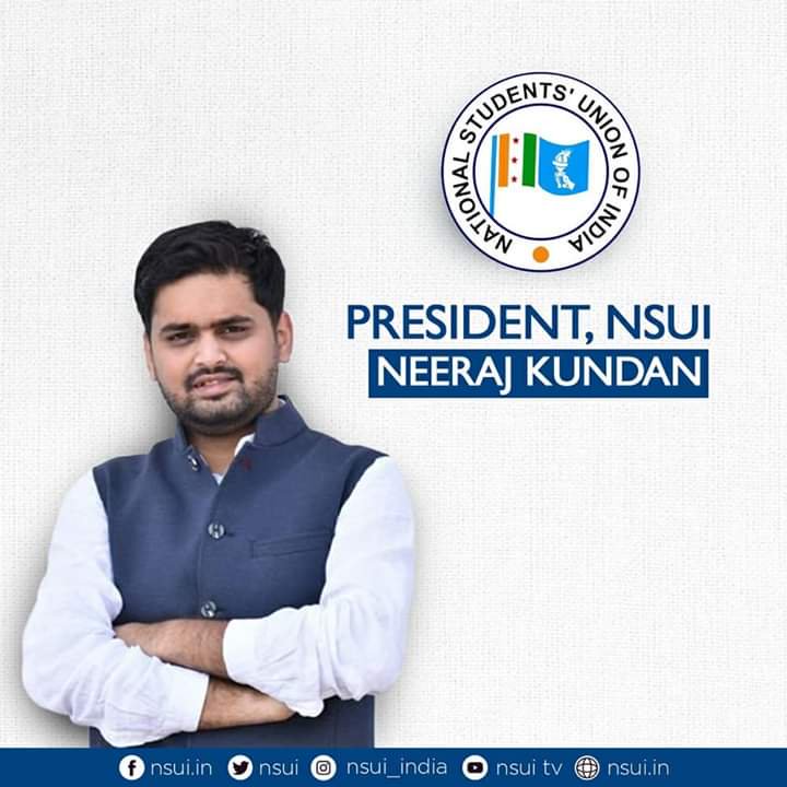 withArchana's tweet photo. Hearty congratulations to Shri @Neerajkundan on being appointed the new @nsui president.
We are confident you will lead the country's vibrant youth with progressiveness and inclusivity towards a better India. https://t.co/ZO4jESYput