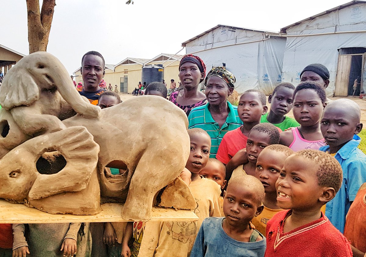 Ruganzu1's tweet photo. From a child's idea of a playground to realising that thru collaboration with refugees at Nakivale reception centre. @shadowmanvan #Refugees #RefugeesWelcome #playground #IdeasThatDefy #to #Ubuntu https://t.co/FqPtdSoxmz