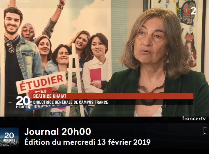 📺[Replay] "Le gouvernement multiplie par 3 le nombre de bourses pour les étudiants étrangers"
@BeatriceKhaiat intervient sur @20hFrance2 pour expliquer les atouts de la nouvelle stratégie d’attractivité des étudiants internationaux 

▶️(25:58") france.tv/france-2/journ…