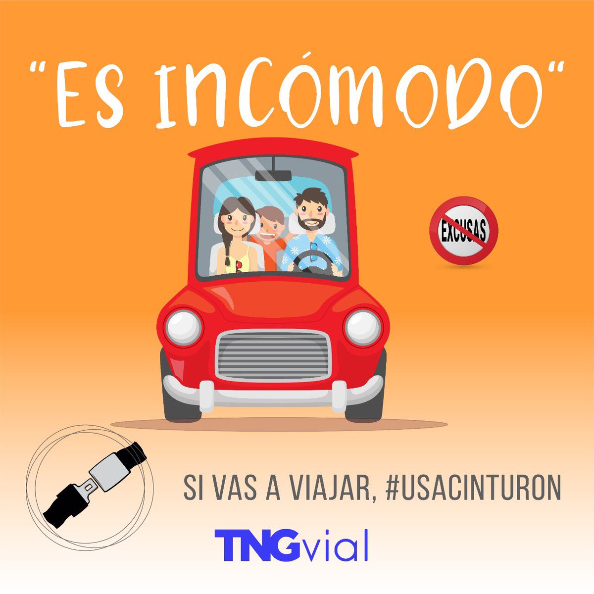 tngvialarg's tweet image. “Es incómodo” #Excusa 🚫

Estar cómodo sabiendo que te cuidas, y cuidas a los tuyos.
#UsaCinturon 

#SeguridadVial #CampañaVial
#TngVial #ConcienciaVial