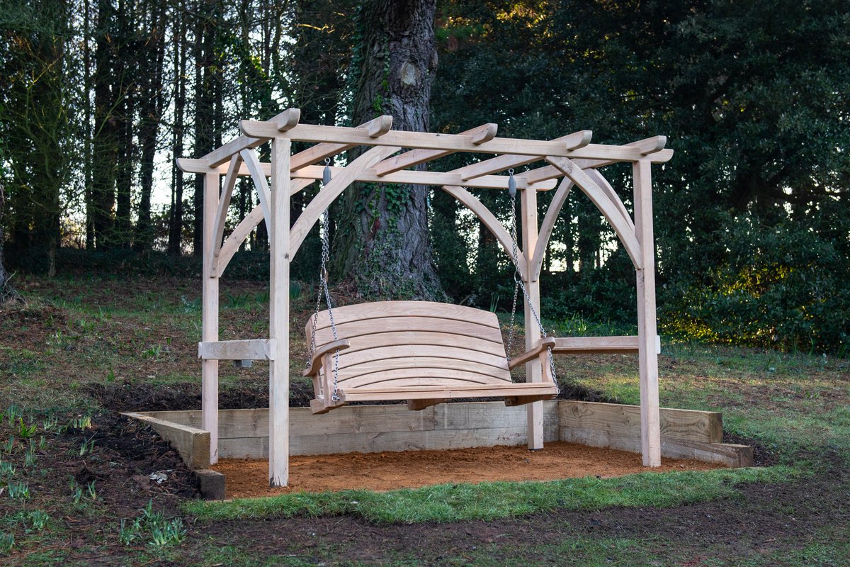 Love is very much in the air this Valentine's Day morning. We love our new swing seat with pergola, from <a href="/SitSpiritually/">Sitting Spiritually</a>, that we were up at the crack of dawn taking photos of it. We're sure you will love it too! Come and try it out in the arboretum, near our Oak Pavilion.