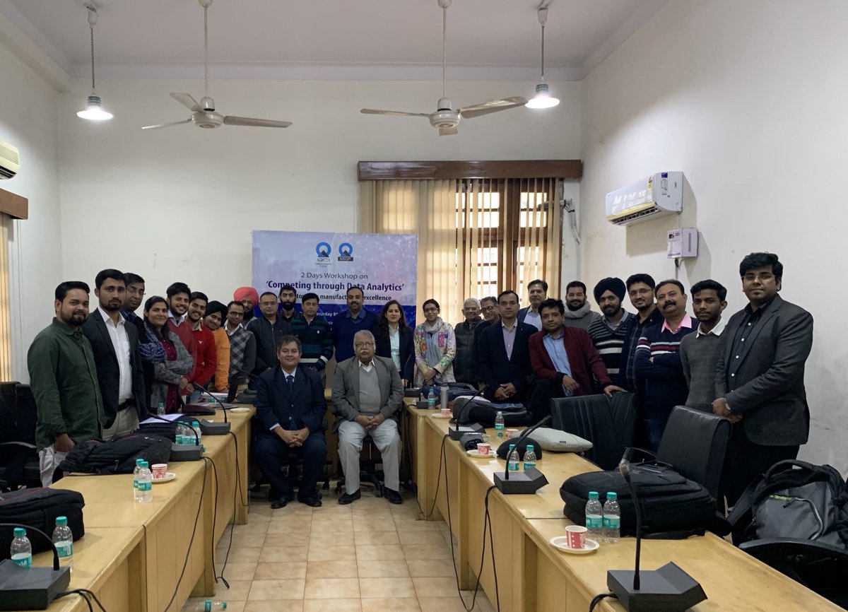 NBQP_QCI's tweet image. Successfully Completed the 2 Days Workshop on ‘Competing Through Data Analytics- A step towards manufacturing excellence&apos;
@AdilZainulbhai @RaviPSingh @QualityCouncil @QCI_NABET @Director_NABH @QCIelearning #DataAnalyics #ManufacturingExcellence #KnowledgeSharing #LearningMission