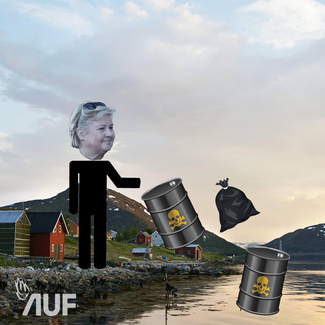 Regjeringa vil gjøre Repparfjorden om til en søppelplass. AUF sier nei til dumping av gift og avfall i fjorden!