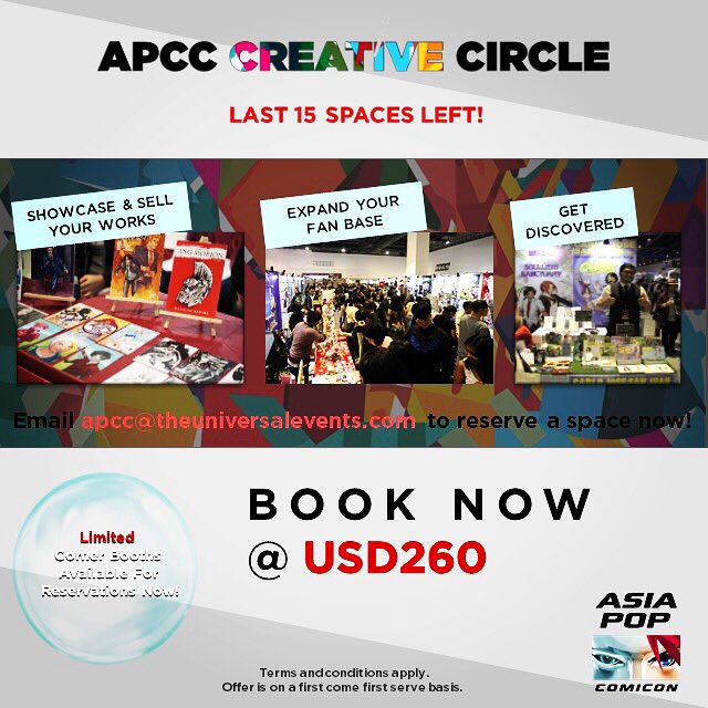 Last call for 2019's Creative Circle! 
Write in now to reserve a spot before it's completely sold out!
#AsiaPOPComicon
#APCCPH2019