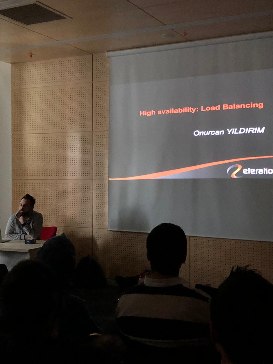 eteration's tweet photo. Şirket içi "ekmek arası" eğitimlerimizde bugün Onurcan Yıldırım'dan "High Availability: Load Balancing "  konusunu dinledik.  #teknokent #training #lifelongeducation  #eteration #ekmekarası #cloud #AWS  @ariteknokent @eteration #eterationacademy https://t.co/LJPom5YW9I