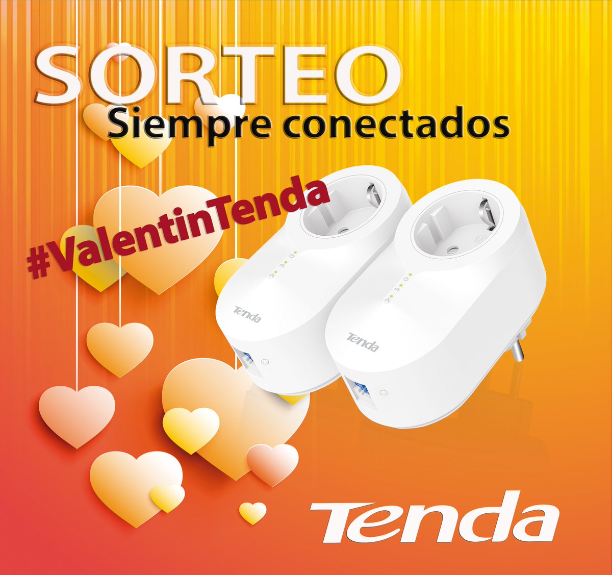 TendaSpain's tweet photo. 🥰ESPECIAL #SORTEO 😍 #TendaValentin. Sorteamos un pack de nuestra pareja de PLCs más querida. El PH6 AV1000 Gigabit para disfrutar de la más rápida conexión Sólo tienes que ser seguidor de @tendaiberia y hacer RT #SanValentin2019 #FelizDiadelosEnamorados https://t.co/ebVnLXcxBN