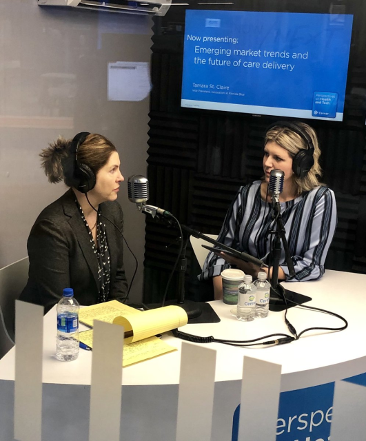 Coming soon for your listening pleasure! Catch our own @drstclaire as she shares her insights on emerging trends & future of care delivery with @Cerner. #himss19 #womenintech #healthITchicks #GuideWellNow
