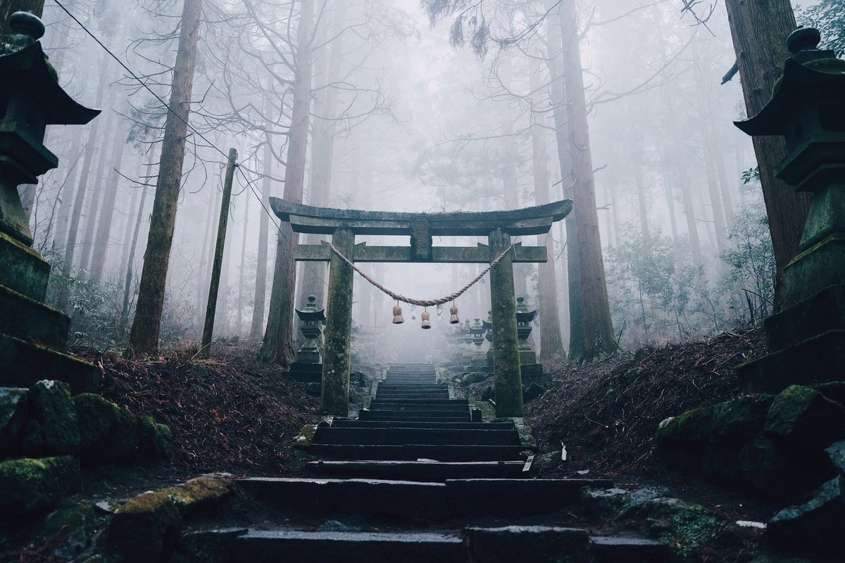 涼 Photoli本発売中 熊本に上色見熊野座神社というところがあるのですが 天候が悪いと神社全体が霧に包まれて幻想的な雰囲気になるので めちゃめちゃきれいです 絶対に一度は行くべき