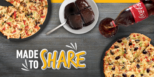 DebonairsPizza's tweet photo. Date night or just chilling? Get the Made To Share online only deal for just R159.90. Order online now! 🍕 😍 #trysomethingamazing #loveliveshere https://t.co/AmEgtB5mSd