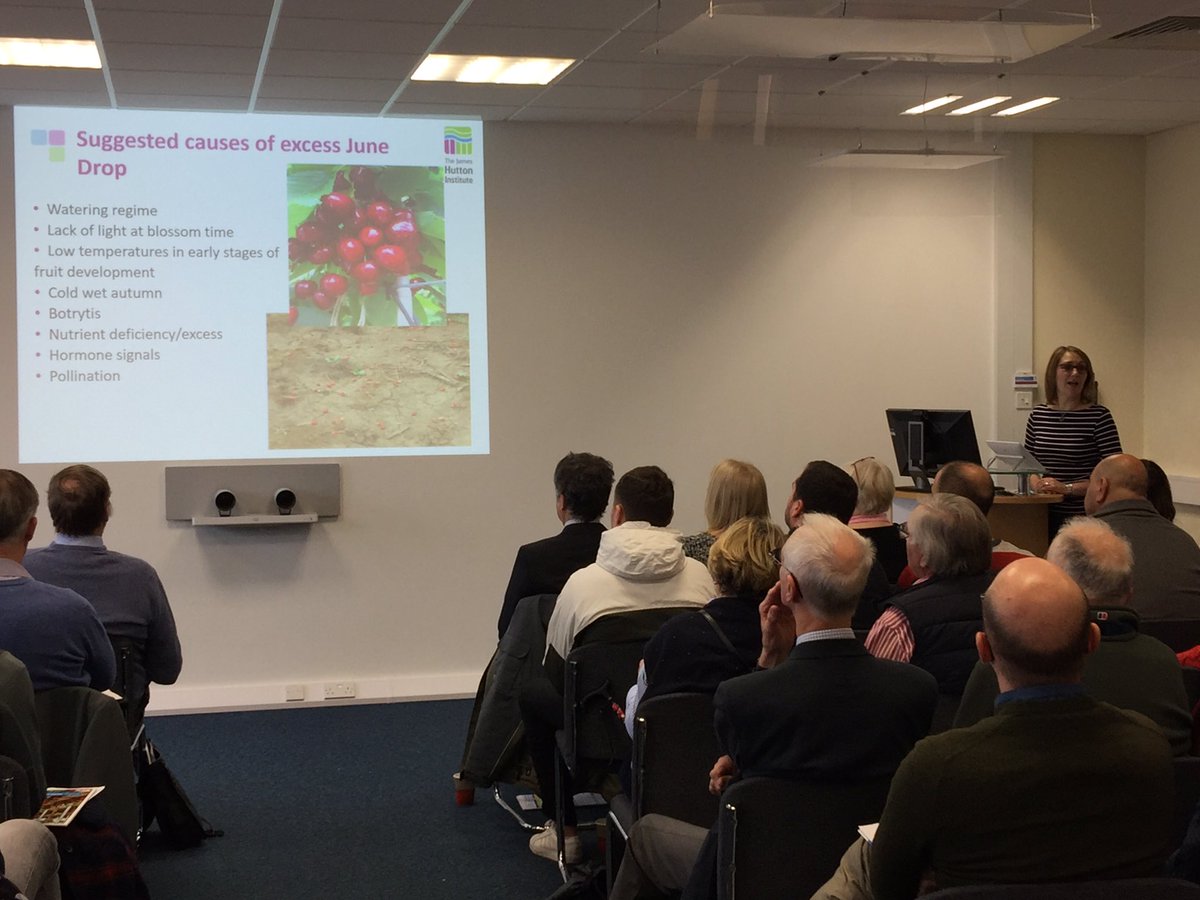JamesHuttonInst's tweet image. Gaynor Malloch @HuttonEBS and Julie Graham @HuttonCMS provide updates on SWD pest monitoring and triggers of June drop in cherries, respectively, as part of #SSCR2019 Soft Fruit Winter Meeting at our Dundee site. Full programme: sscr.hutton.ac.uk/node/731