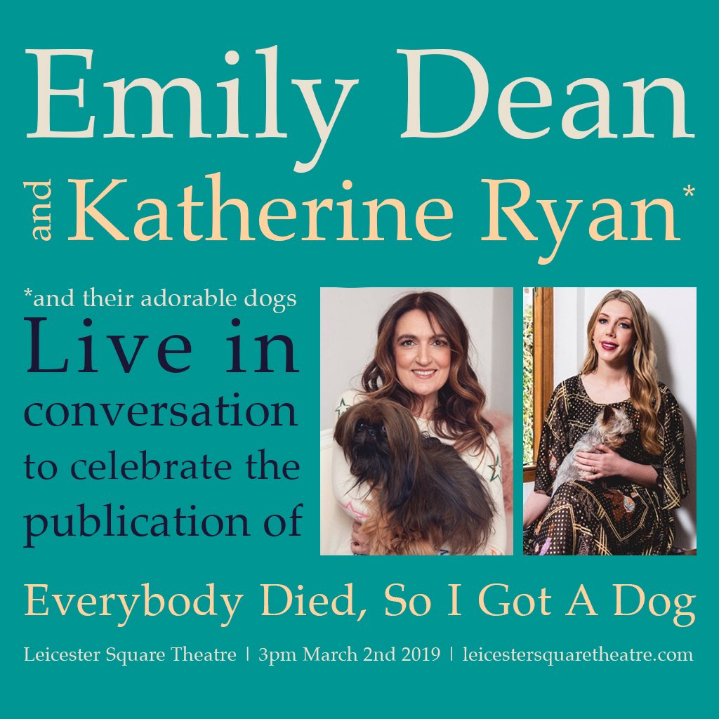 Do come and see me and fabulous <a href="/kathbum/">Katherine Ryan</a> chat about dogs and my book! ( advance copy included in ticket) you can book tix here! leicestersquaretheatre.ticketsolve.com/shows/873599558