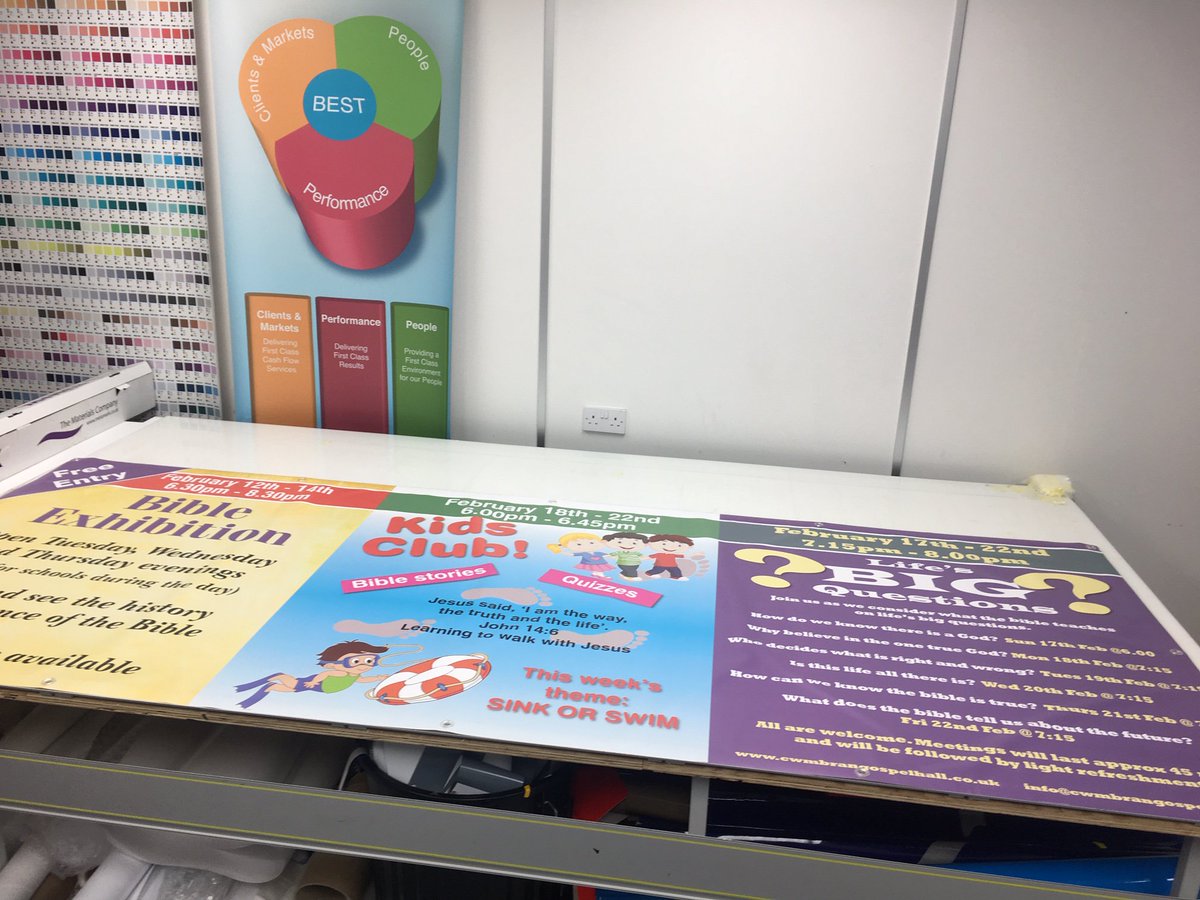CPresentation's tweet photo. @CPresentation designed and printed a banner for Cwmbran Gospel Hall, Cwmbran, South Wales; advertising their Bible Exhibition this week and other events coming up next week! If you are in the area why not go along? #cwmbranevents #cwmbran #southwales #bibleexhibition https://t.co/duPRDkUTQw