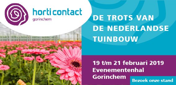 Bezoekt u ons ook dit jaar weer tijdens de <a href="/HortiContact/">HortiContact</a> dagen? We zijn te vinden bij stand #A110.