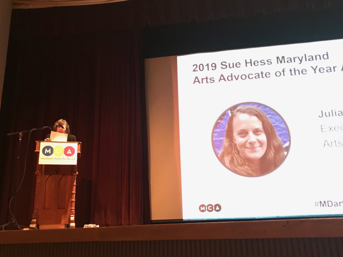LeadershipPG's tweet photo. Sue Hess getting ready to award the Arts Advocate of the Year Award.  #mdartsday2019 https://t.co/LYpVIlZtdy