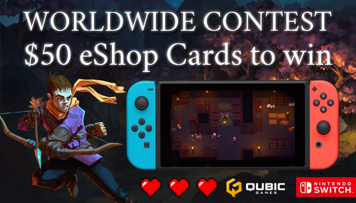 QubicGames's tweet image. It&apos;s #Giveaway Time: 🎁Two $50 #eShop Cards !

Enter by 21 Feb:
qubicgames.com/valentine 

Some of our games are now on sale: #ManaSpark, #Koloro, #OdiumToTheCore, #Wondershot, #SuperHeroFightClubReloaded, #EscapeDoodland, #CoffeeCrisis

Good luck! 😘

#QubicGames #NintendoSwitch