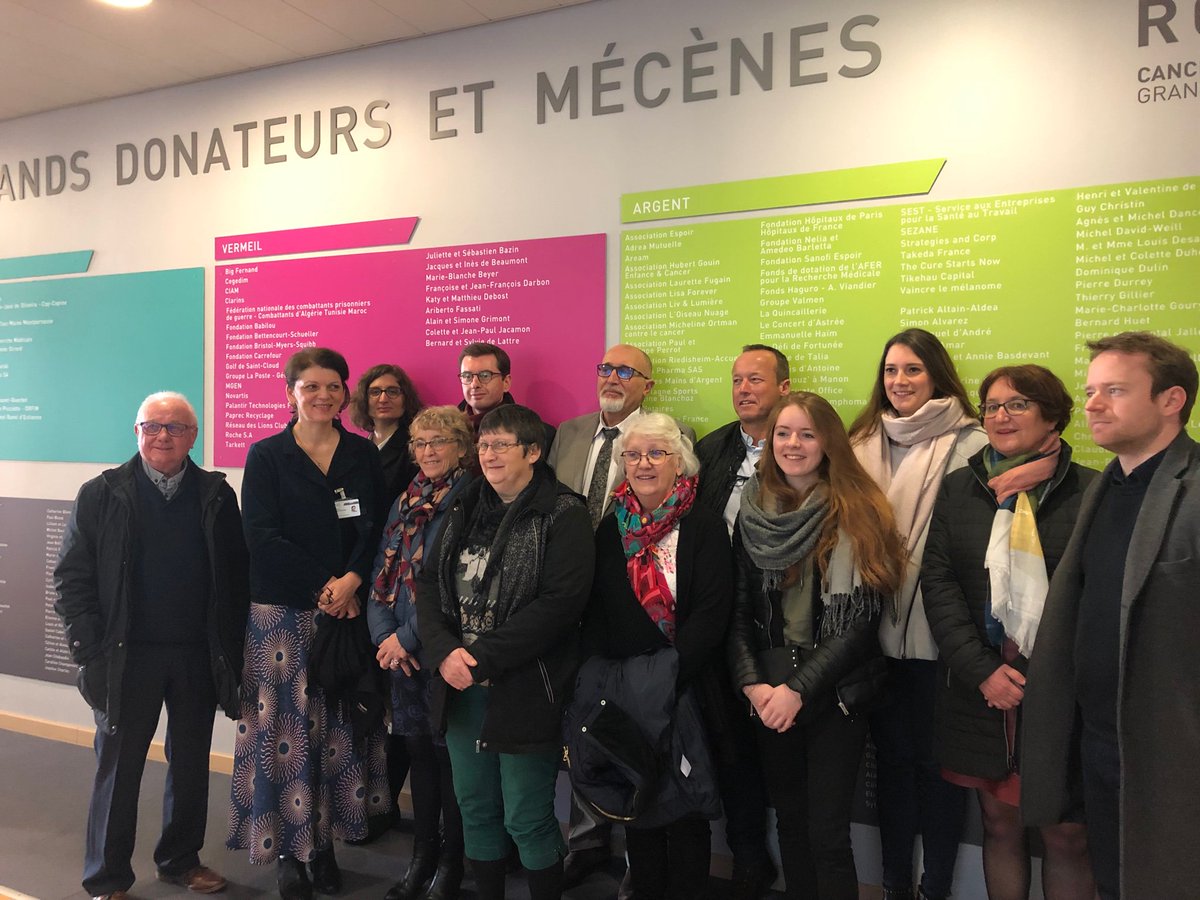 PierreSzlingier's tweet photo. Les élus de la commission #prevention @ADREAmutuelle @GroupeAesio &amp; les équipes #prevention rassemblés à l’institut @GustaveRoussy. 
Un engagement collectif contre le #Cancer et un très grand merci aux équipes de l’institut pour leur accueil ! https://t.co/RSNSNIS1YK