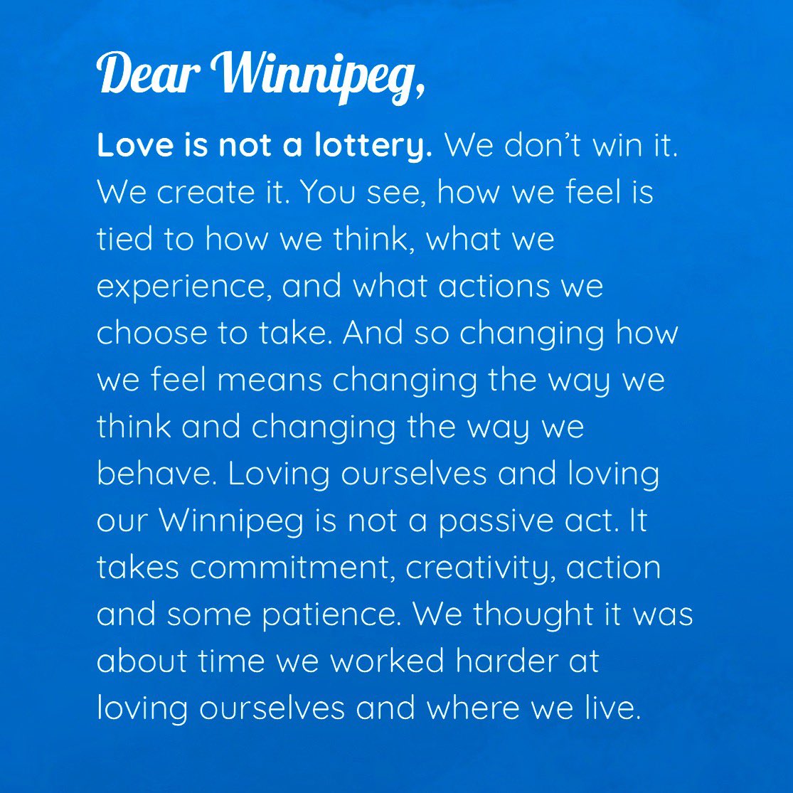 winnlovewinn's tweet photo. Today is #valentines day! But #love , oh does it take work. Including loving ourselves &amp; the place we live. Let’s be mindful of how we see ourselves &amp; our city &amp; challenge ourselves to care for ourselves &amp; our #Winnipeg or any city you live in! #WinnLove https://t.co/9BjHFJDUJy
