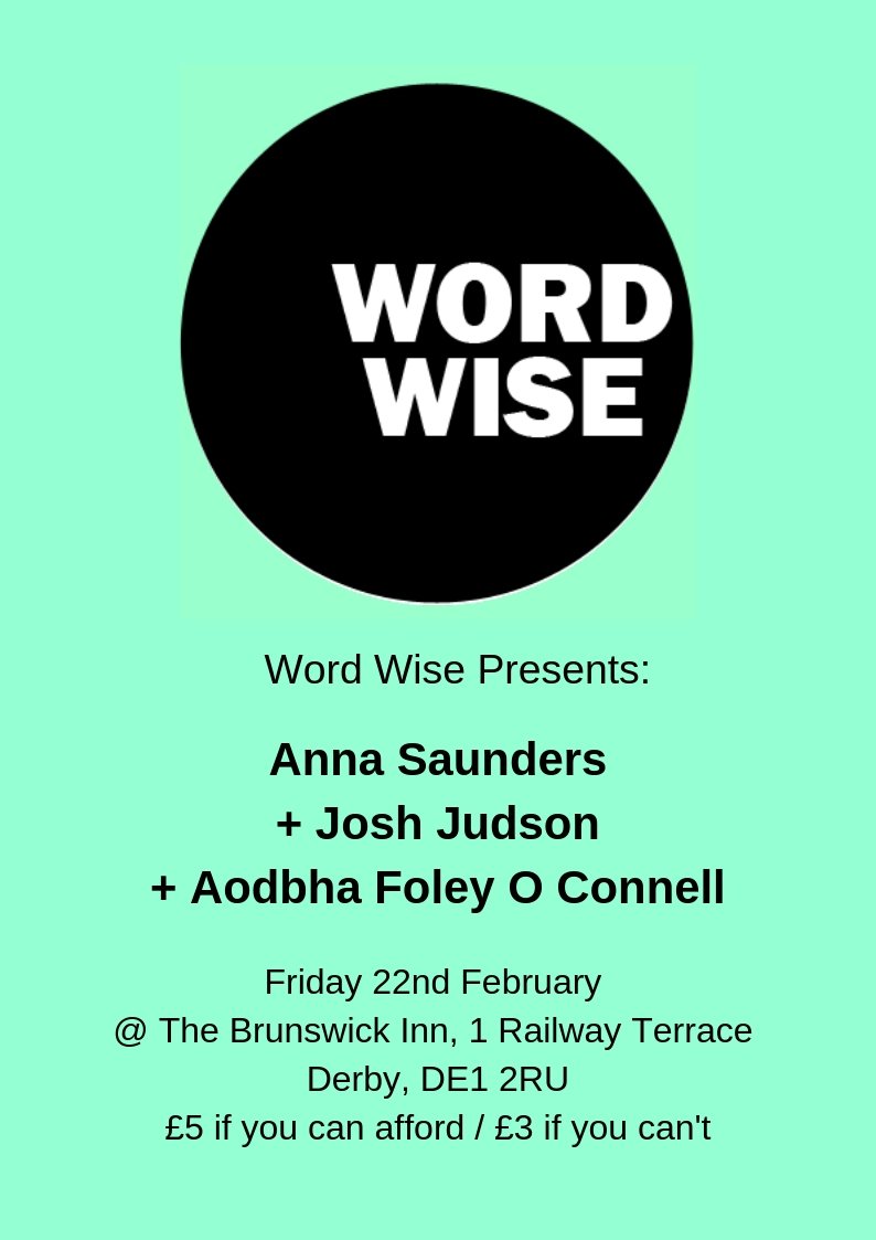 Don't forget our first show in our new home <a href="/TheBrunswickIn1/">The Brunswick Inn</a> is on Friday 22nd February! We'll have sets from the awesome <a href="/AnnaSaund1/">Anna Saunders</a> &amp; <a href="/JoshuaJudson/">joshua judson</a> Tell your friends. Open Mic too so come and read some poems to a great audience!