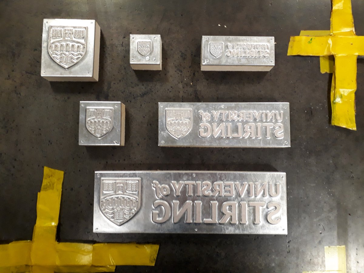 These must be the first <a href="/StirUni/">University of Stirling</a> letterpress plates to be made in quite a few decades.  Can't wait to use them!  #letterpress