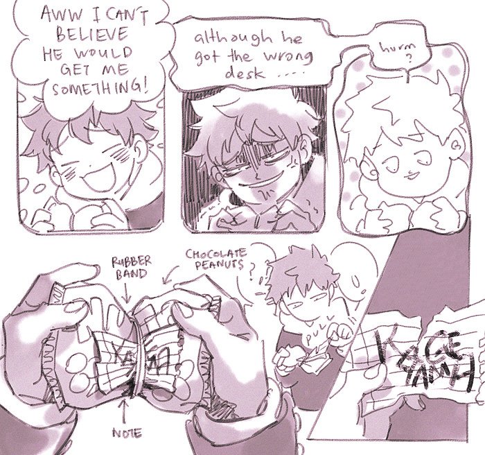 my terrible kghn comics return with a romantic valentines edition? 

honestly its just an excuse for me to have fun drawing hinata again 