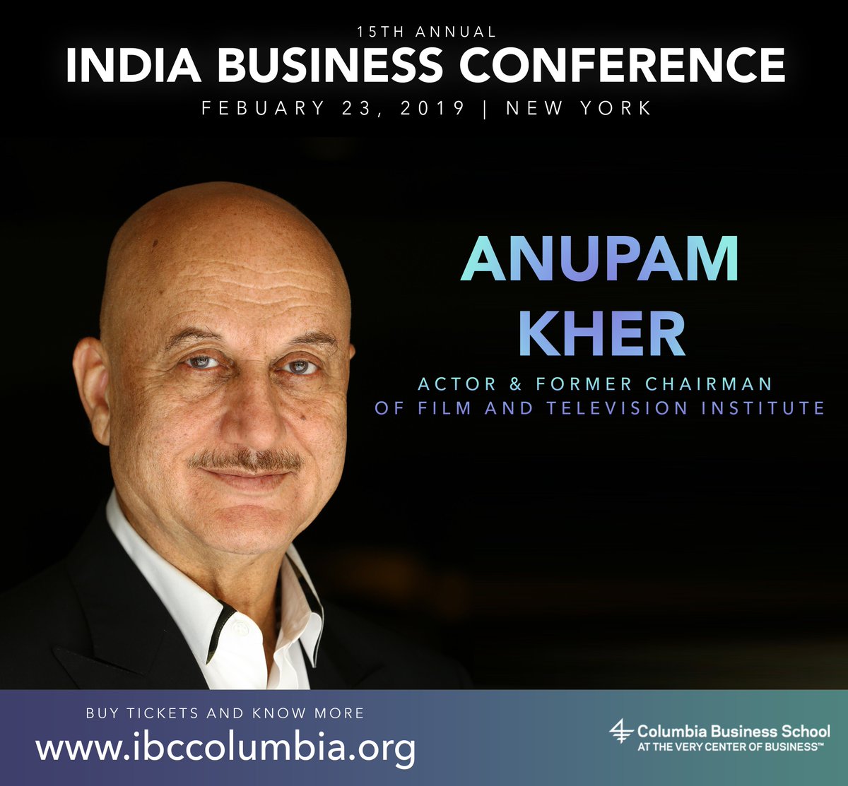 cbsibc1's tweet photo. "I've seen enough glowing and glowering reviews in my career to take both in my stride" - Applies to movies, applies to life.

Actor+Teacher, @AnupamPKher on India and more, only at the CBS India Business Conference.

Tickets sell out fast! https://t.co/wl0UZgNGQ8

#CBSIBC https://t.co/575L2AYOcW