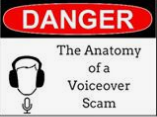 VOProsANz's tweet photo. Watch out team - hearing an increase again in VO scams especially through the P2P sites.
Doug Turkel @UNnouncer  has a blog on the subject, take a read of the comments under it as well.

https://t.co/uguYW1RMNy https://t.co/QJYiJN1x0W