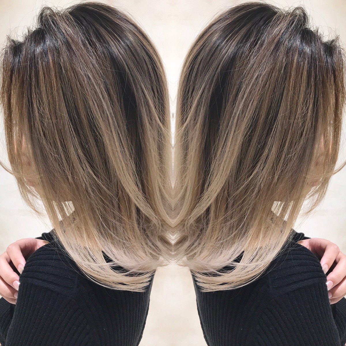 Yasuo_Ishi's tweet image. で、さっきのブリーチ後にオンカラーでこうなるw

起点の違うとこから始まる毛束があるから、どこから見ても筋ができる。

外国人風ではなく、“外国人”のカラーを作っていきたい！

#ルーティン
#滋賀
#バレイヤージュカラー